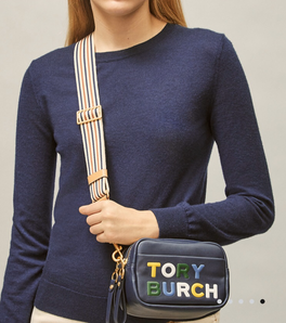 Toryburch  PERRY LOGO字母飾女款小號羊皮相機包