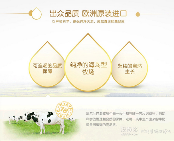 惠氏啟賦(Wyeth illuma)幼兒配方奶粉 3段 900克(愛爾蘭原裝原罐進口 啟賦親和人體TM配方)230（需要購買5罐）