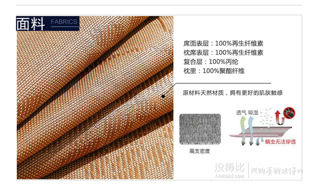 LOVO 羅萊 維也納 雙人貢藤席 1.5米+毛巾 107元包郵