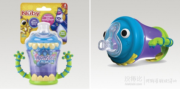 湊單品！Nuby 努比 3D 小怪獸鴨嘴杯 210ml
