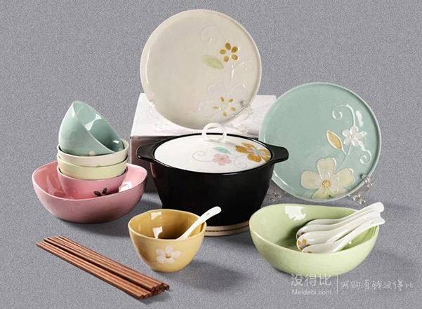 IJARL億嘉 創(chuàng)意陶瓷20頭韓式餐具套裝 雅韻 FBLY300XDS20    149.9元包郵（249-100）