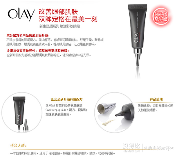 Olay 玉蘭油 新生煥活舒紋眼霜15g   80元（179元，199-100）