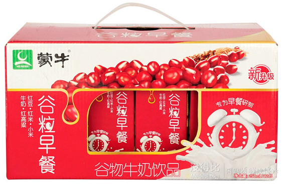 蒙牛 紅谷 谷粒早餐 牛奶飲品 250ml×12盒  21.9元
