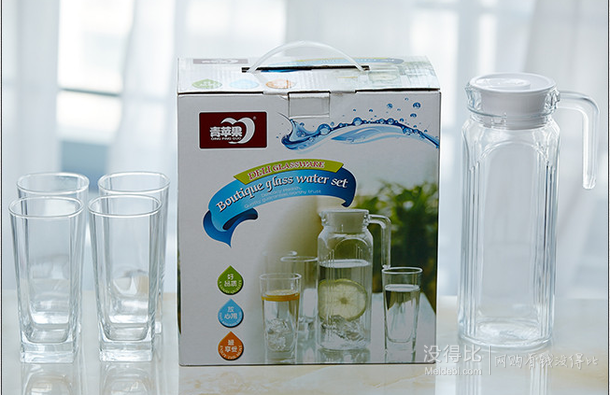 青蘋果   玻璃水具5件套  23.9元