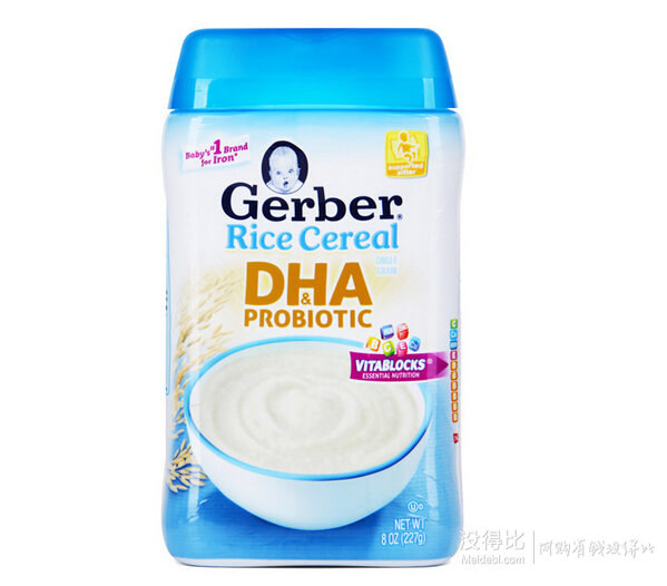 美國(guó)Gerber嘉寶DHA大米米粉227g/罐  29元包郵（49-20）