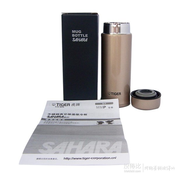手慢漲價(jià)：Tiger 虎牌 MMP-A25C-NH 不銹鋼真空保溫杯250ML 香檳金  95.23元（190.47元，下單5折）