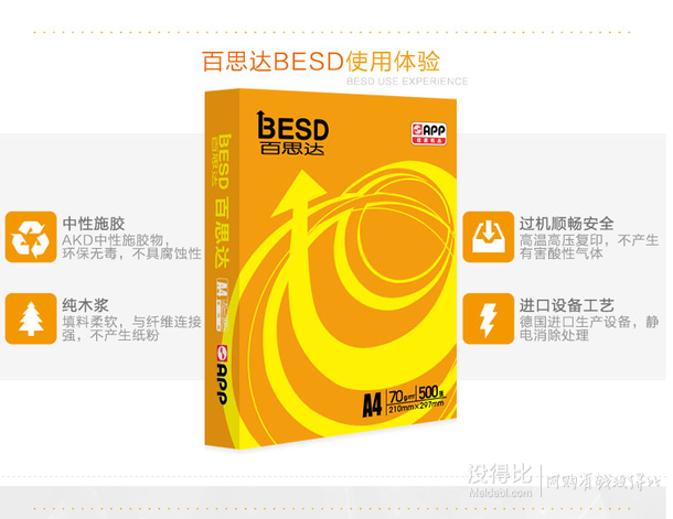 客戶端！ APP 金光 百思達(dá) 70克A4復(fù)印紙（5包/箱）59元