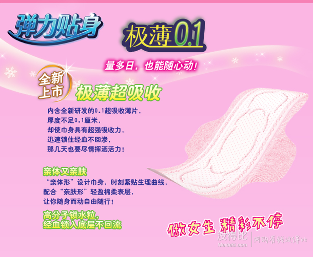 SOFY 蘇菲 彈力貼身 極薄0.1日用潔翼型 120片  29元（可湊單包郵）