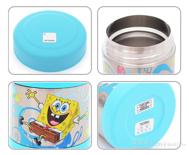 移動端滿減5折價！THERMOS 膳魔師 F3001 SB6 不銹鋼真空悶燒罐 海綿寶寶 300ml+湊單品100.9元包郵（200.9-100）