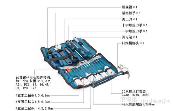 BOSCH 博世 GSB13RE 13毫米沖擊鉆套裝 349元包郵（469-120）