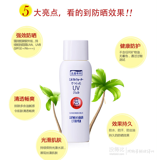 SHISEIDO 資生堂洗顏?？频V物質(zhì)水清透防曬乳液SPF25 PA++ 80ml