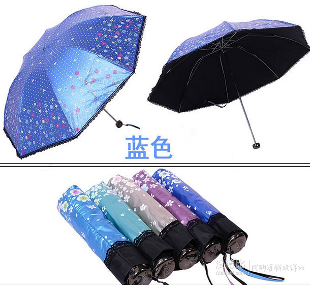 天堂傘 黑滌彩膠防紫外線三折遮陽傘 33138E  折19.6/件（12099元3件疊加禮品卡）