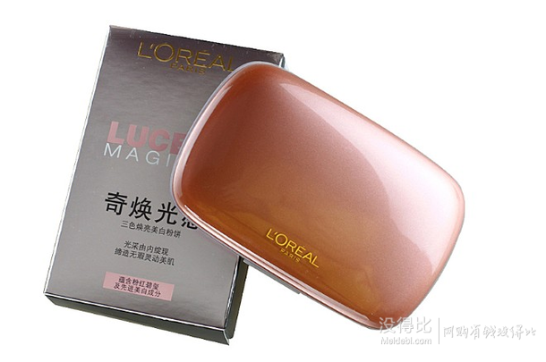 L’OREAL歐萊雅奇煥光感三色煥亮美白粉餅N17.5g陶瓷白 130元（230-100）