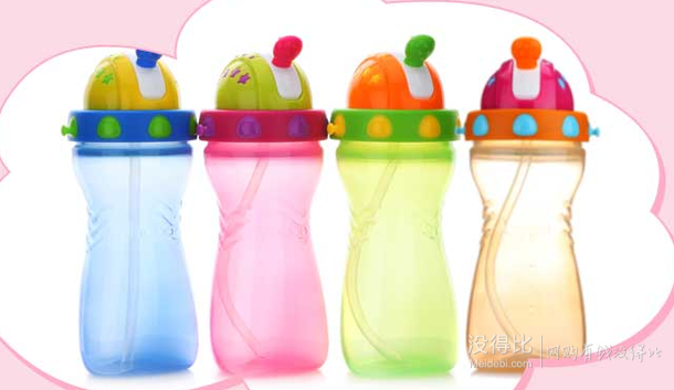 Bobo樂(lè)兒寶學(xué)生防漏多彩便攜吸管水壺 400ml LBB105-R 折約28元（55200-100）