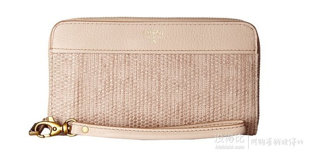 Fossil 化石 Sydney Zip Clutch 女士真皮錢包/手拿包 淺綠色