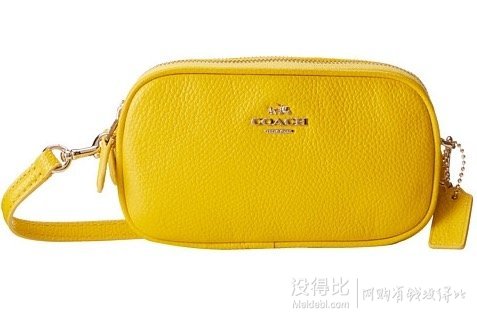 COACH蔻馳 Polished Pebble 時(shí)尚雙拉鏈真皮小挎包