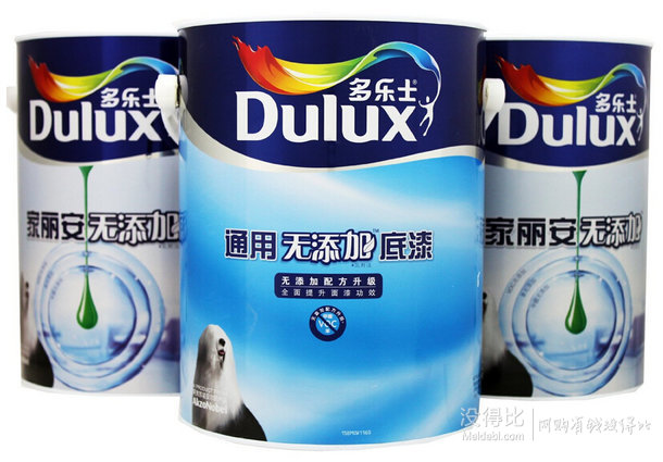 Dulux 多樂士 家麗安無添加墻面漆A846(5升2桶)+通用無添加底漆A914(5升1桶)超值套裝(白色)  618元包郵