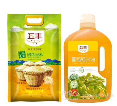  五豐 稻米油1.8L+稻花香米5kg 組合價69.9元包郵