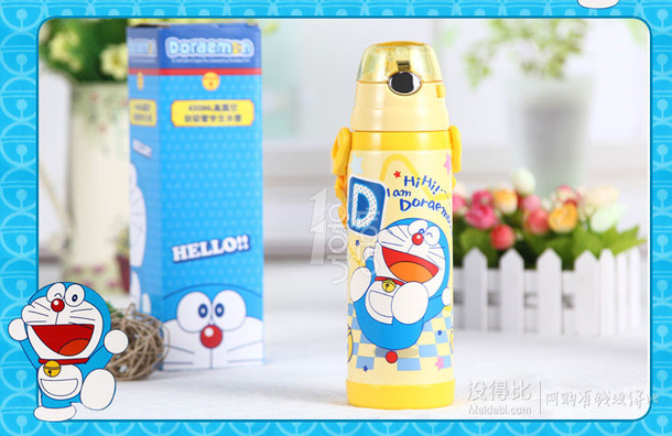 Doraemon 哆啦A夢(mèng) 兒童抽真空軟吸管水壺 450ML DM-3418A  89元