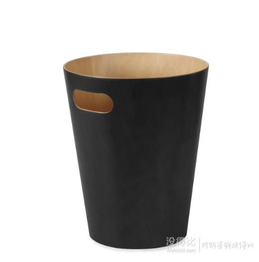 UMBRA WOODROW CAN BK/NT 木紋垃圾桶 黑色/原木色 加拿大設(shè)計品 空間收納