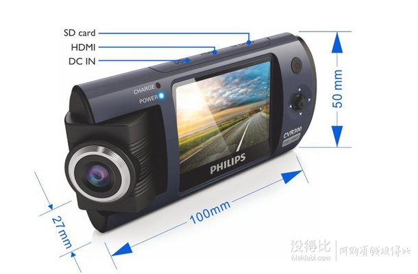 PHILIPS飛利浦   CVR300行車記錄儀全高清1080P180度可旋轉(zhuǎn)鏡頭