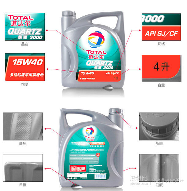 TOTAL 道達(dá)爾  快馳3000多級(jí)粘度機(jī)油 15W40 (4L裝) SJ/CF級(jí) 