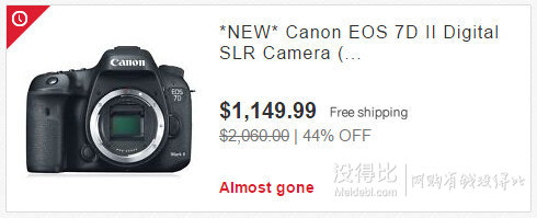 即將售罄！Canon佳能 EOS 7D Mark II 單反相機(jī)機(jī)身