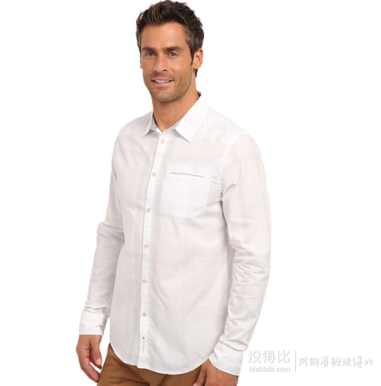 Calvin Klein男士白色长袖衬衣