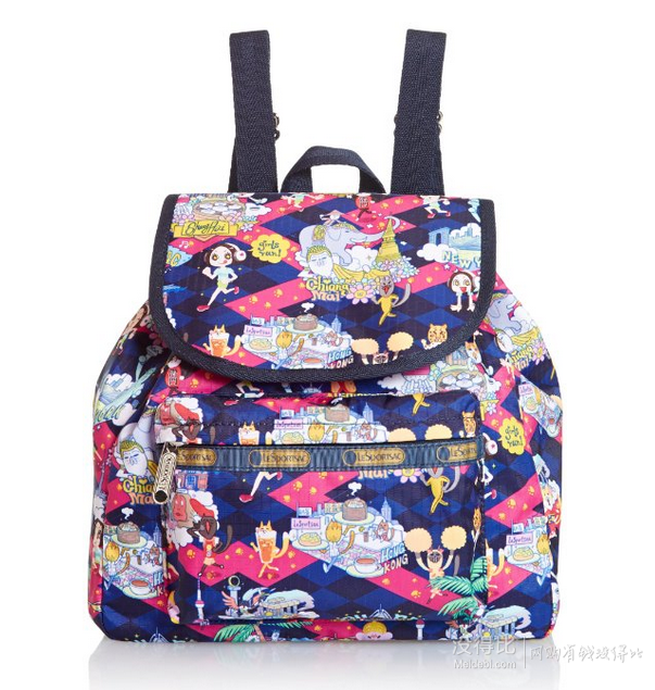 差價(jià)明顯：Lesportsac    SMALL EDIE BACKPACK 時(shí)尚雙肩背包 9808K255 印花色 489包郵（499-10）