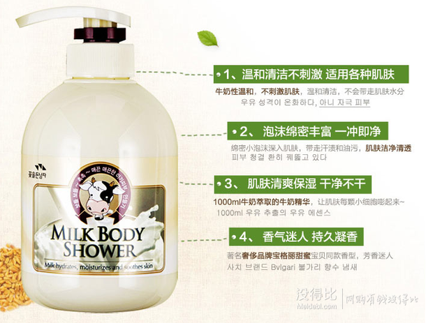 移動端：SOMANG 所望 牛奶美膚禮盒（沐浴露750ml+身體乳500ml）79元包郵，限購1件，可199-80