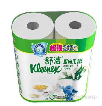 臺灣進口 Kleenex 舒潔 廚房紙巾2層60張*2卷 訂購省8.45包郵