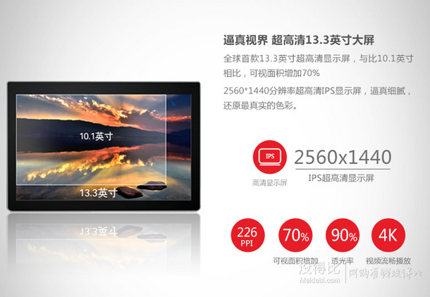 Lenovo 聯(lián)想 YOGA平板2 13.3英寸平板電腦 1380F（四核 2G 32G GPS 藍(lán)牙）3499元包郵