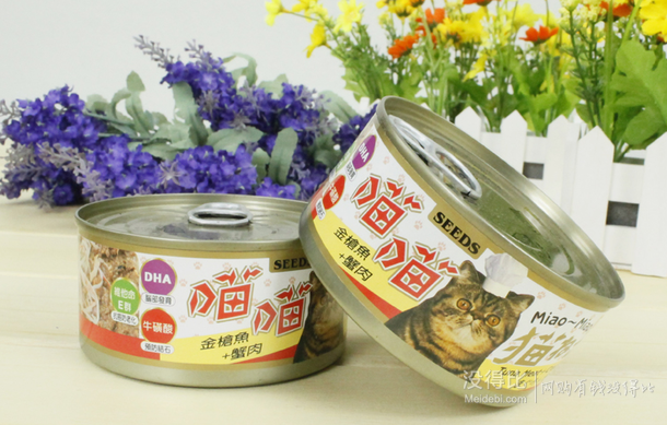 SEEDS惜時 喵喵金槍魚+蟹肉貓罐頭170g 折約2.9元/罐（4.5，99-35）