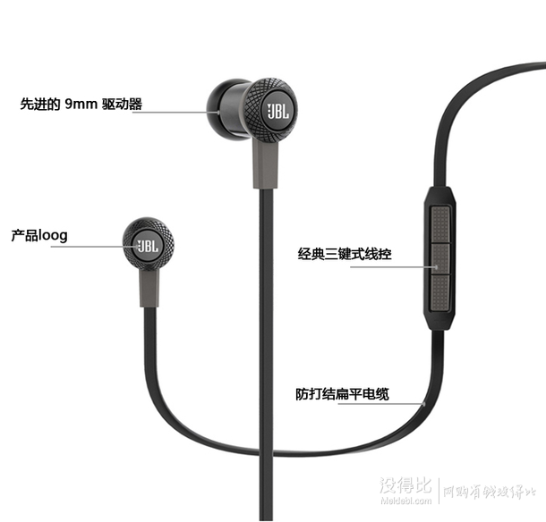JBL S100 立體聲入耳式耳機 黑色經(jīng)典版  269元包郵