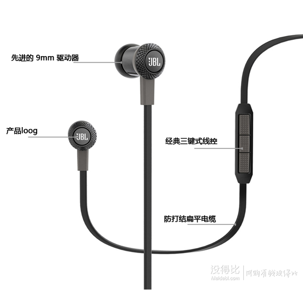 JBL S100 立體聲入耳式耳機(jī) 黑色經(jīng)典版  269元包郵