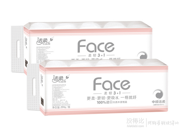 折2元/卷！C&S  潔柔  紙巾Face面子系列4層204g卷紙*30卷   60元