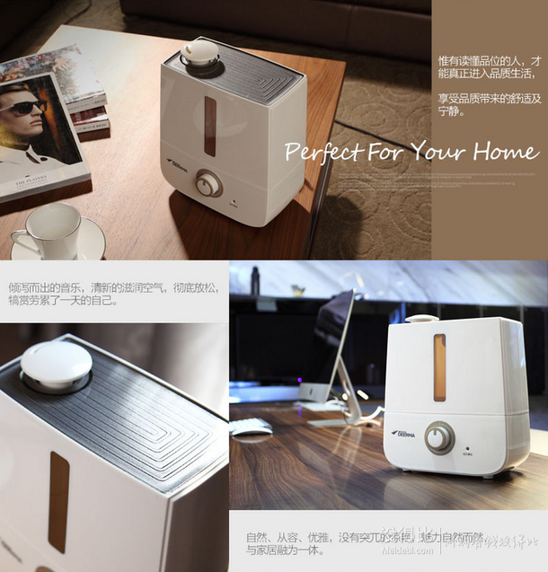 Deerma 德爾瑪 DEM-F538 3.0L靜音凈化加濕器 53.9元