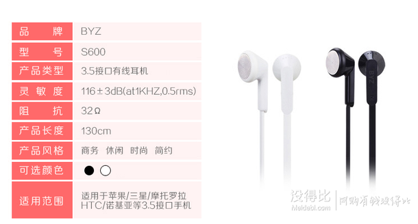 京東錢包掃碼！BYZ S600 平耳式可調(diào)音通話手機(jī)耳機(jī) 黑色0.01元（9.9-9.8）