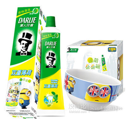 送逗萌疊疊碗！DARLIE  黑人  雙重薄荷 牙膏 225g   折9.2元（12.9元，滿99-30后）