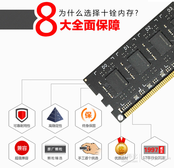 Team 十銓 DDR3 1600 4G 臺(tái)式機(jī)內(nèi)存109元包郵