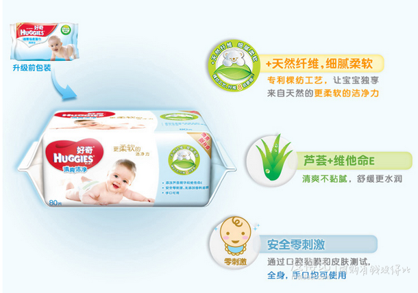 Huggies 好奇 清爽潔凈嬰兒濕巾80抽*3包