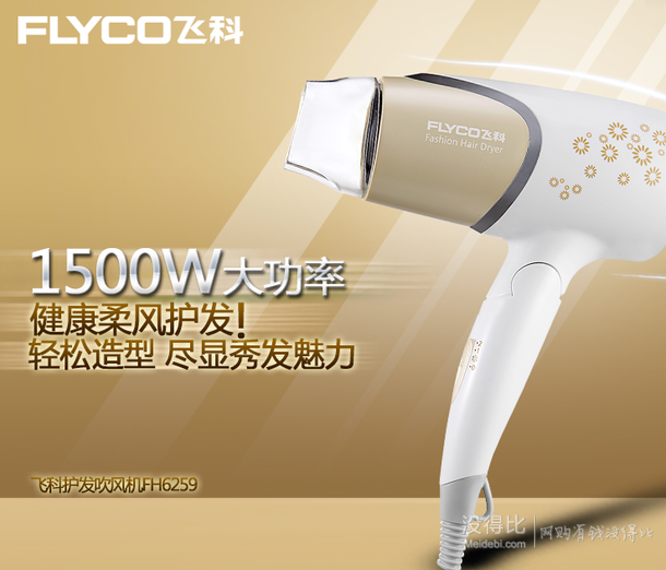 FLYCO 飛科 FH6259家庭型電吹風機1500W功率 折35.1（392件9折）