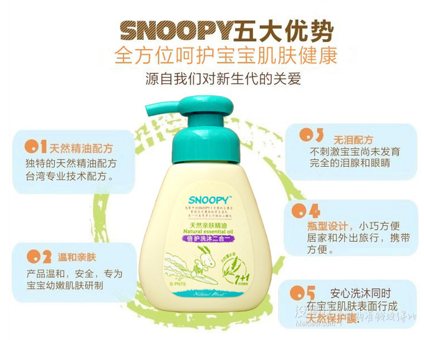 移動端： SNOOPY史努比倍護洗沐二合一130ml*2 9.9元