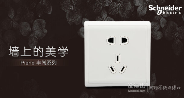 Schneider Electric 施耐德豐尚 0A250V 5孔插座 8只 折66.75元（108元，雙重優(yōu)惠后）
