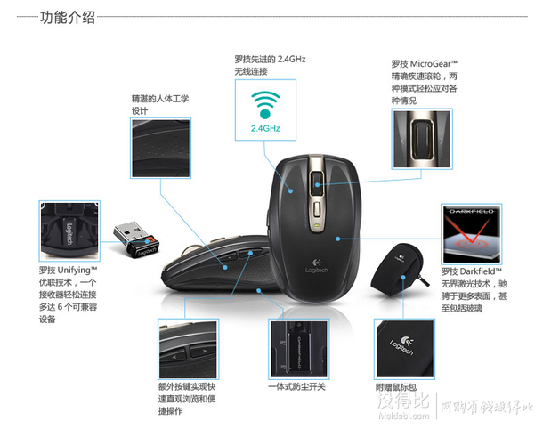 微信端：Logitech 羅技 MX Anywhere M905二代 無線鼠標(biāo)249元包郵