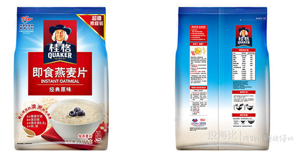 QUAKER 桂格 即食燕麥片超值裝 1478g  18.7元