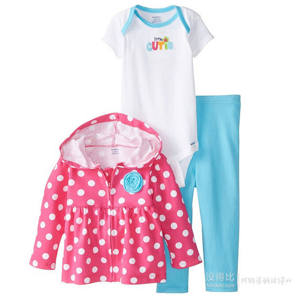 直郵到手約￥104！Gerber 嘉寶 Cutie 女寶寶三件套