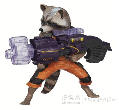 直郵到手120元！Hasbro孩之寶 Marvel漫威 銀河護(hù)衛(wèi)隊(duì)火箭浣熊10寸手辦（可發(fā)出開火聲效及動作）