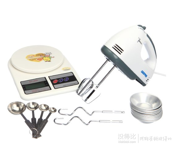 千團精工 烘焙組合套裝工具 打蛋器+電子稱+四件套量勺+蛋撻模10個