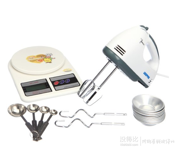 千團(tuán)精工 烘焙組合套裝工具 打蛋器+電子稱(chēng)+四件套量勺+蛋撻模10個(gè)